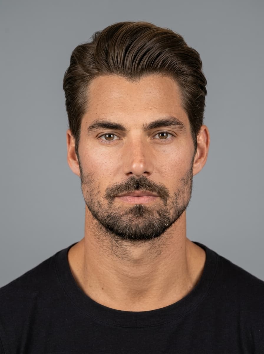 Illustrative slicked-back quiff